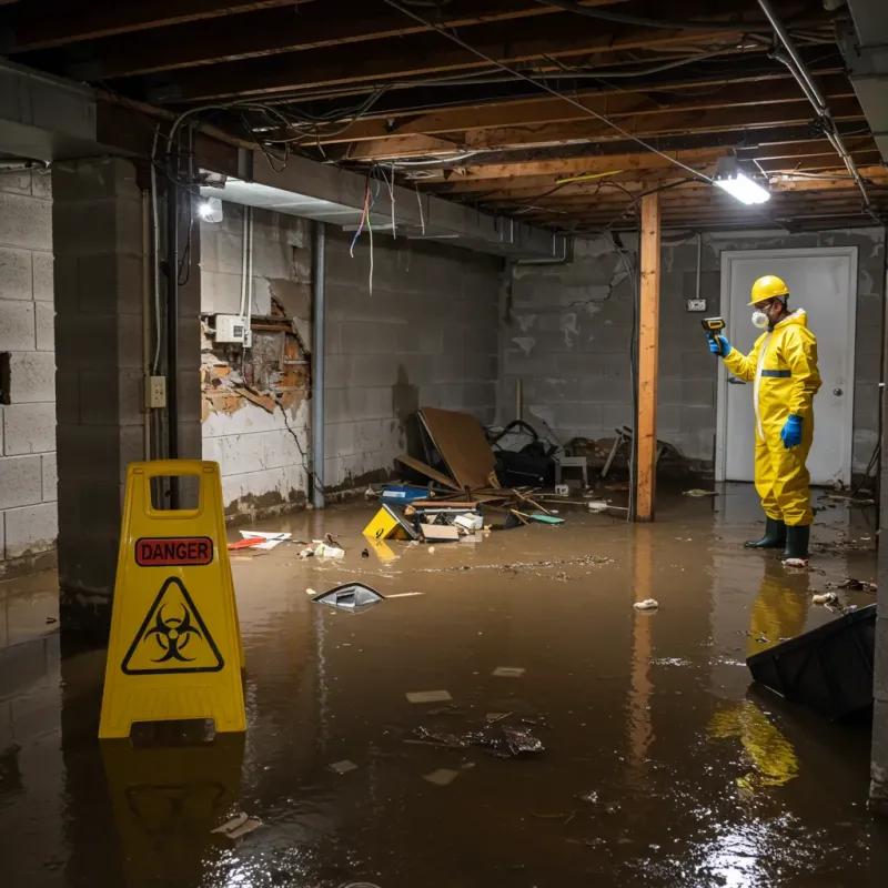 Flooded Basement Electrical Hazard in Hanover, IN Property