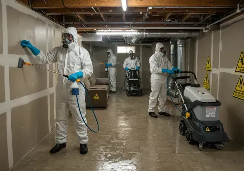 Basement Moisture Removal and Structural Drying process in Hanover, IN